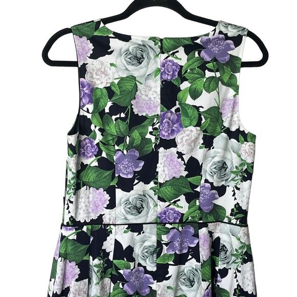 Talbots x Oprah Magazine Dress 6 Hydrangea Fit & Flare Surplice Pockets Floral - Picture 8 of 11